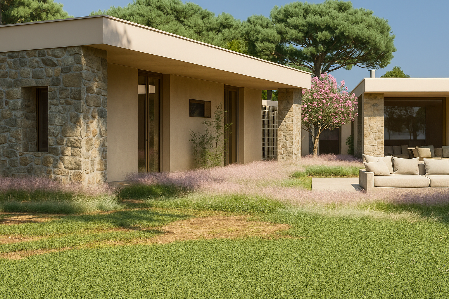 Construção de habitação e piscina