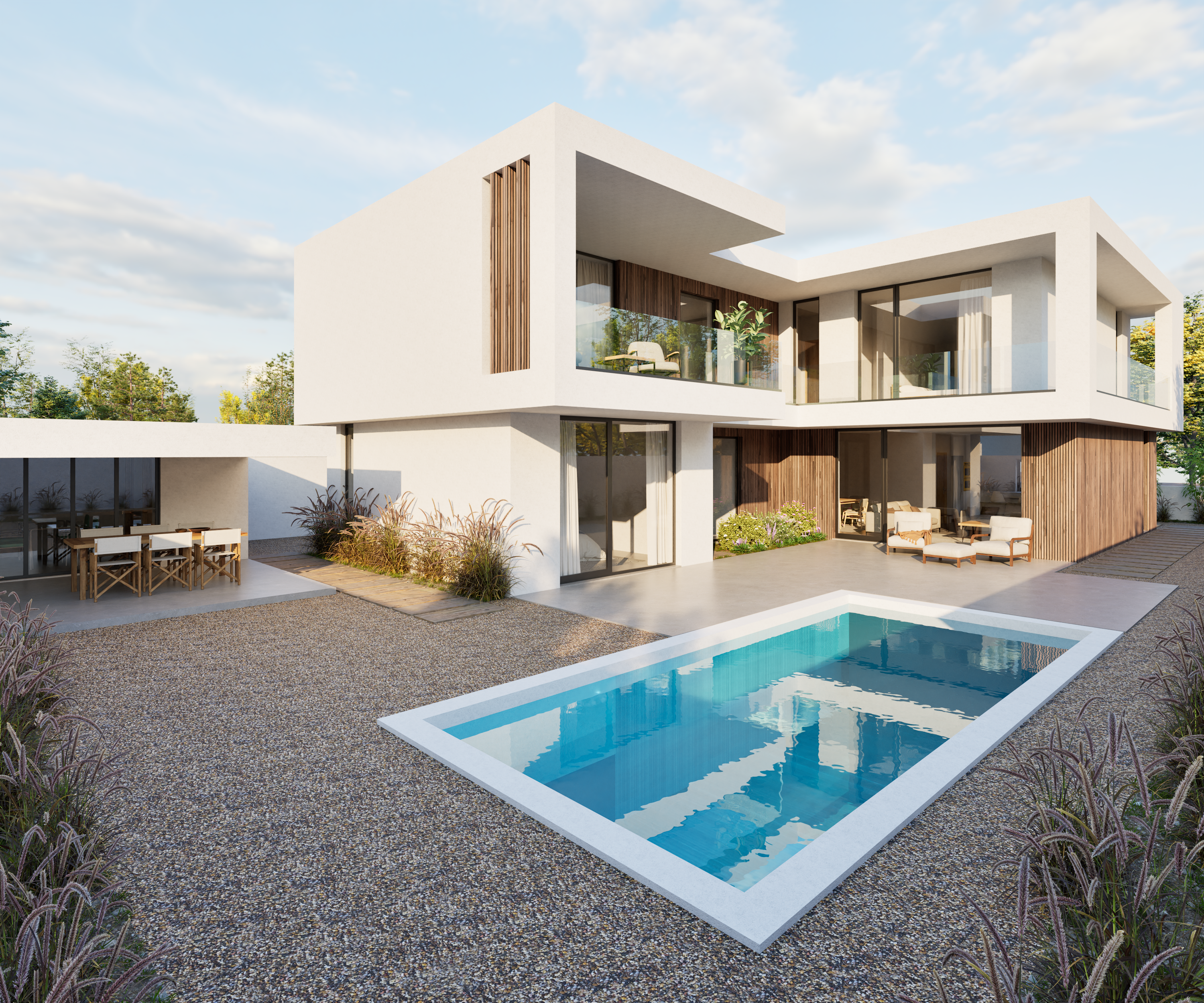 Habitação e piscina